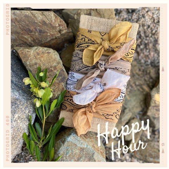 My. Daughter's Closet Accessories - BANDANA Set Hand Dyed Sun Bleached "Happy Hour” Set of 4) ⭐️NWT